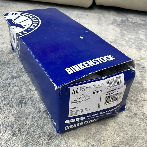 NIB Birkenstock Medina Thong Sandals Navy Blue Unisex Sz 11 Men 13 Women - Picture 14 of 14